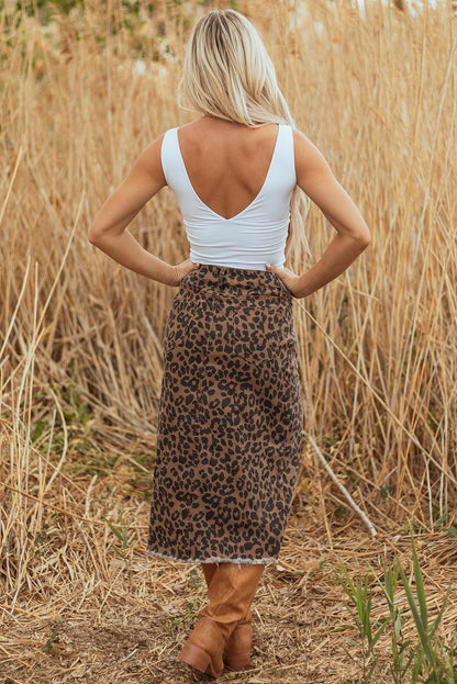 Jadecara Frayed Midi Skirt - Hello Beautiful BoutiqueSkirts & PetticoatThreaded Pear
