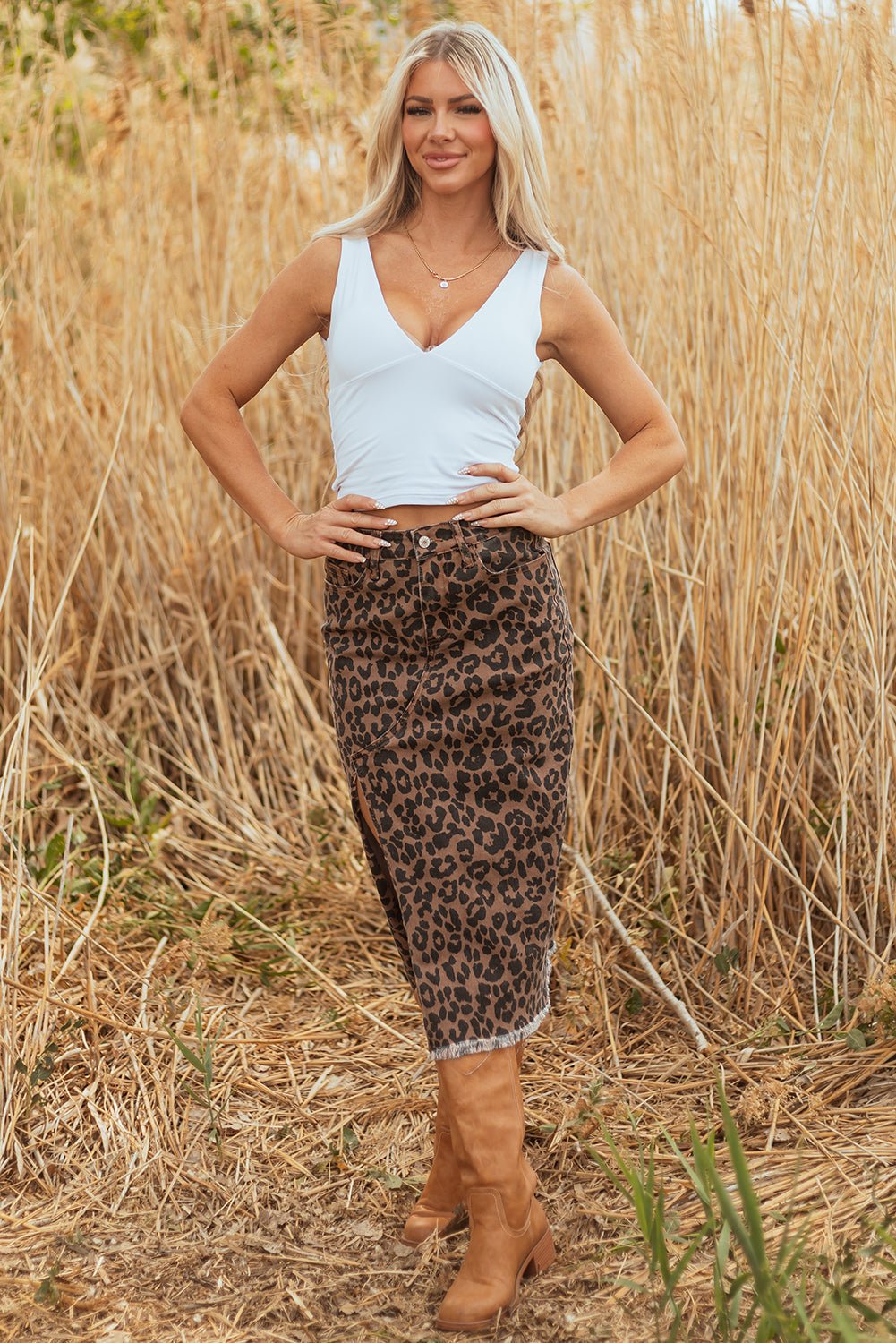 Jadecara Frayed Midi Skirt - Hello Beautiful BoutiqueSkirts & PetticoatThreaded Pear