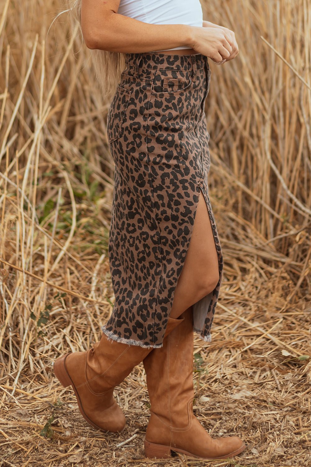 Jadecara Frayed Midi Skirt - Hello Beautiful BoutiqueSkirts & PetticoatThreaded Pear