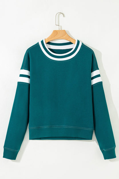 Jadeita Patchwork Drop Shoulder Sweatshirt - Hello Beautiful BoutiqueSweatshirts & HoodiesThreaded Pear
