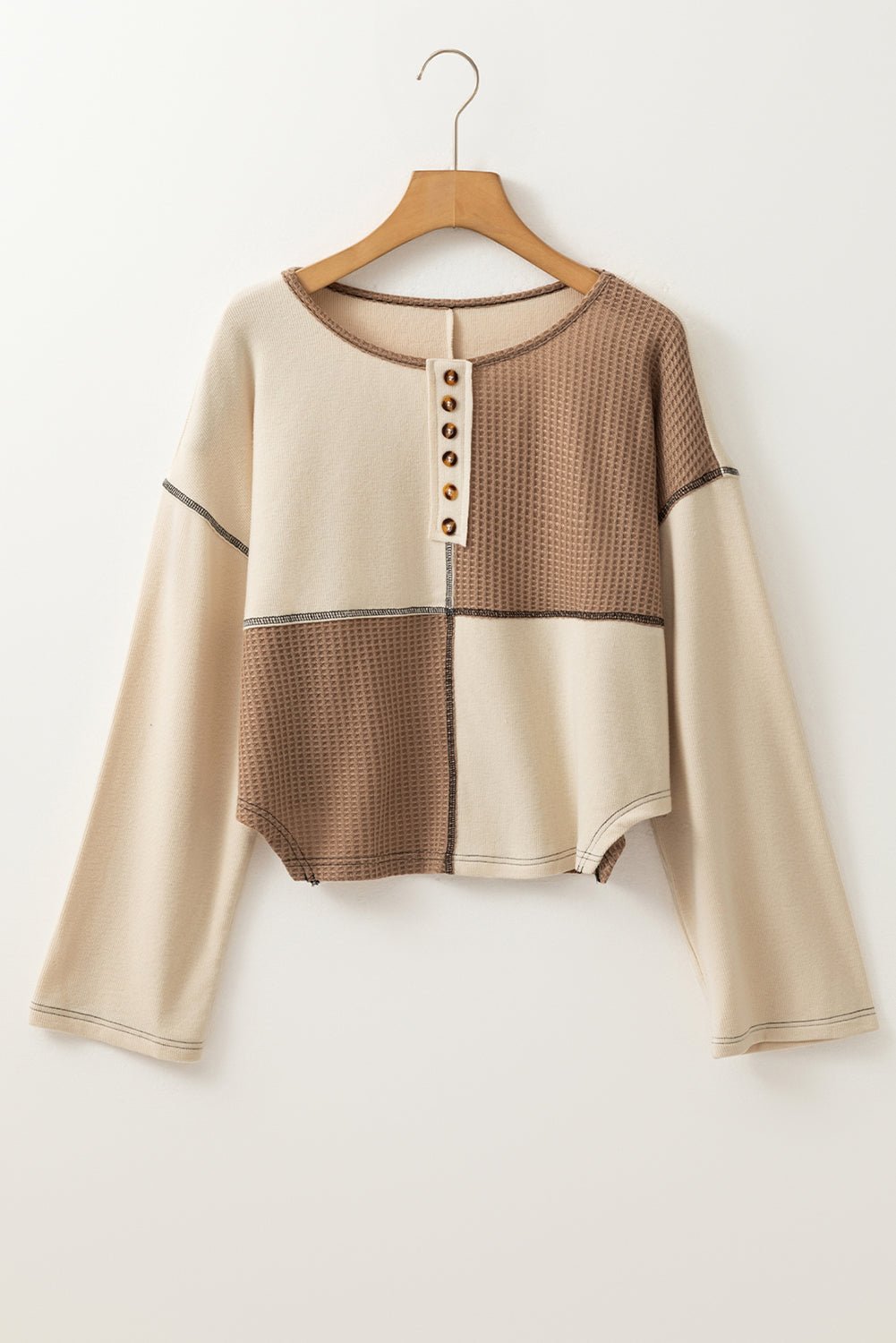 Jaliyah Knit Stitch Detail Long Sleeve Top - Hello Beautiful BoutiqueLong Sleeve TopsThreaded Pear