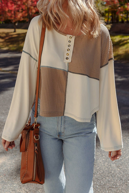 Jaliyah Knit Stitch Detail Long Sleeve Top - Hello Beautiful BoutiqueLong Sleeve TopsThreaded Pear