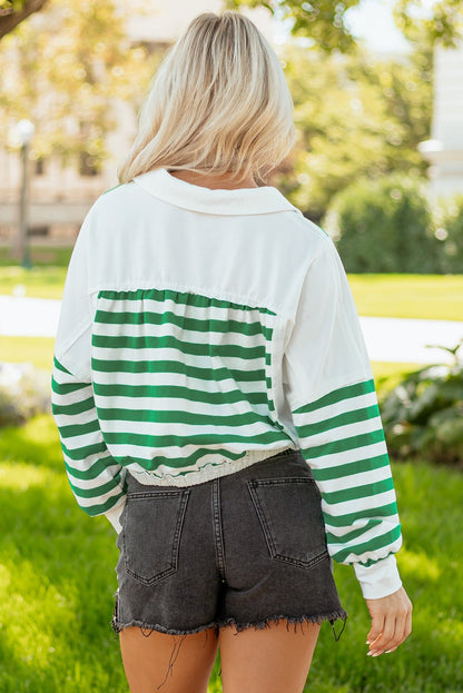 Janelle Collared Cropped Knit Pullover - Hello Beautiful BoutiqueLong Sleeve TopsThreaded Pear