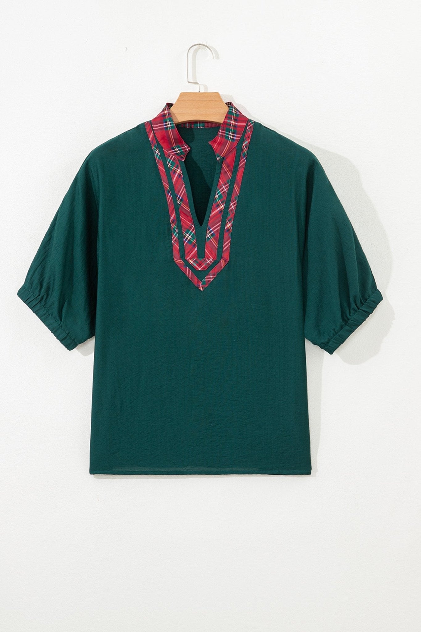 Janiyah Patchwork Half Sleeve Blouse - Hello Beautiful BoutiqueBlouses & ShirtsThreaded Pear