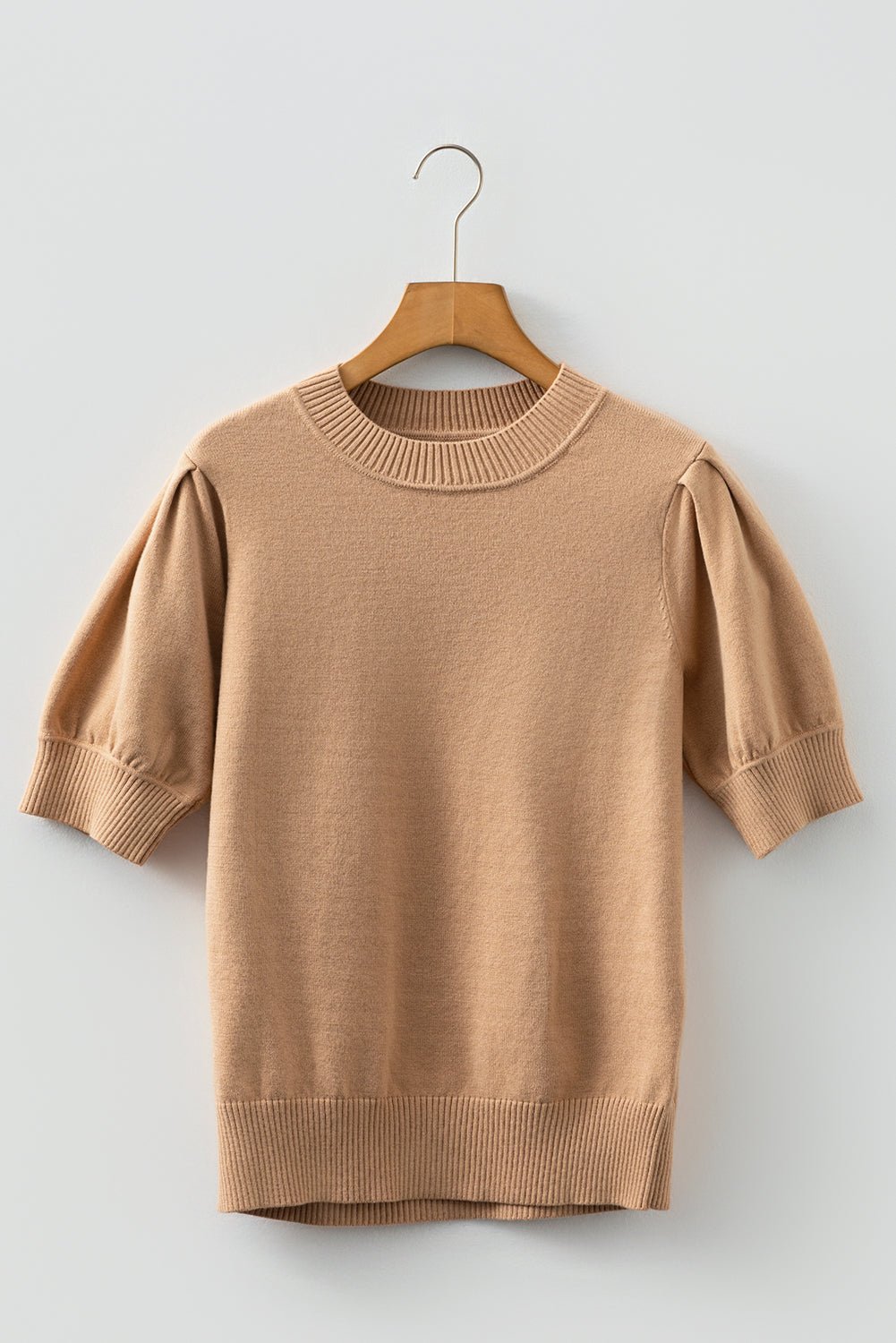Jasmine Short Puff Sleeve Sweater - Hello Beautiful BoutiqueShort Sleeve SweatersThreaded Pear