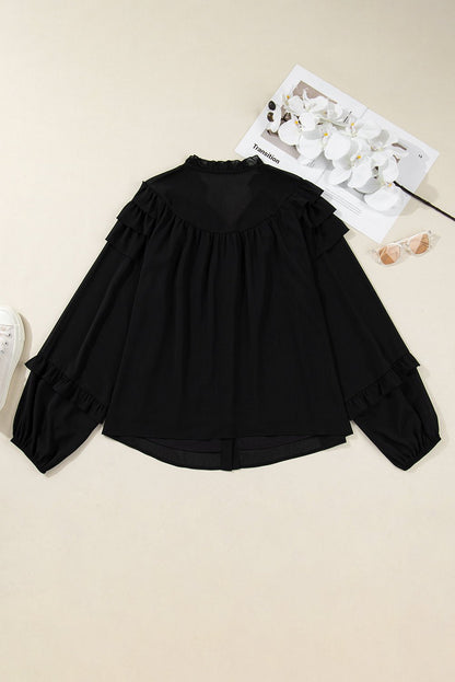 Jaycee Sleeve Chiffon Elegant PLUS Shirt - Hello Beautiful BoutiquePlus Size Blouses & ShirtsThreaded Pear