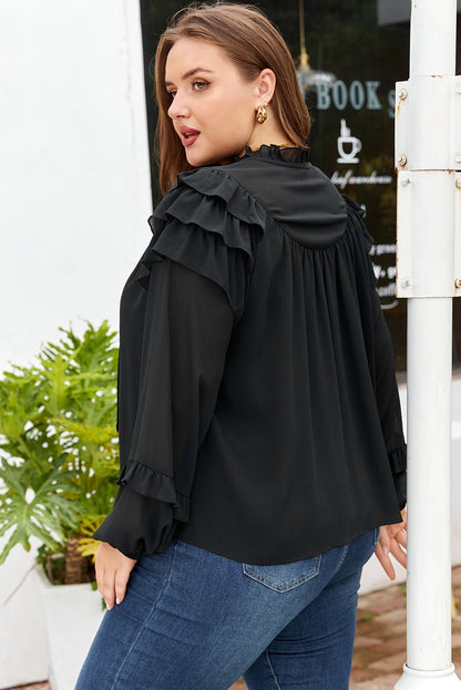 Jaycee Sleeve Chiffon Elegant PLUS Shirt - Hello Beautiful BoutiquePlus Size Blouses & ShirtsThreaded Pear