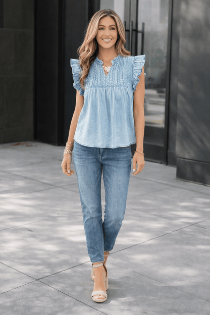Jayla Detail Vintage Washed Top - Hello Beautiful BoutiqueTops & TeesThreaded Pear