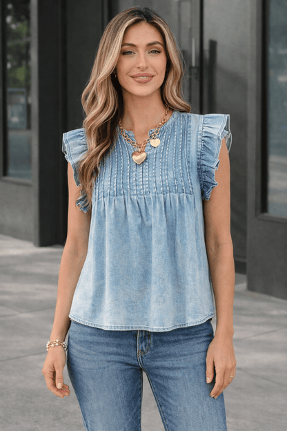 Jayla Detail Vintage Washed Top - Hello Beautiful BoutiqueTops & TeesThreaded Pear
