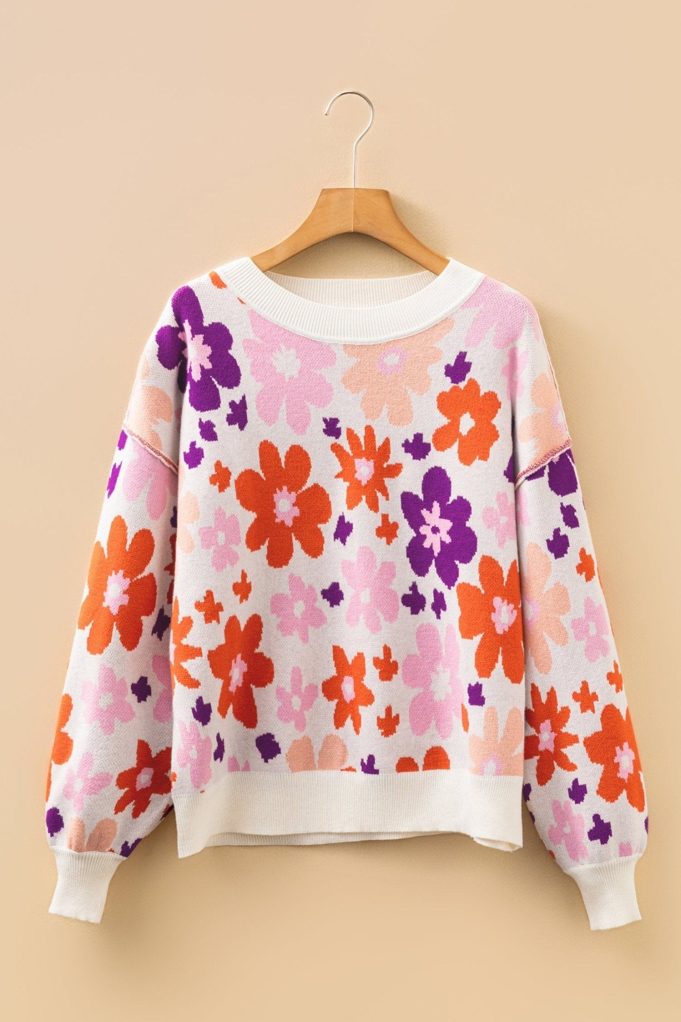 Jaylani Pattern Drop Shoulder Sweater - Hello Beautiful BoutiqueSweatersThreaded Pear
