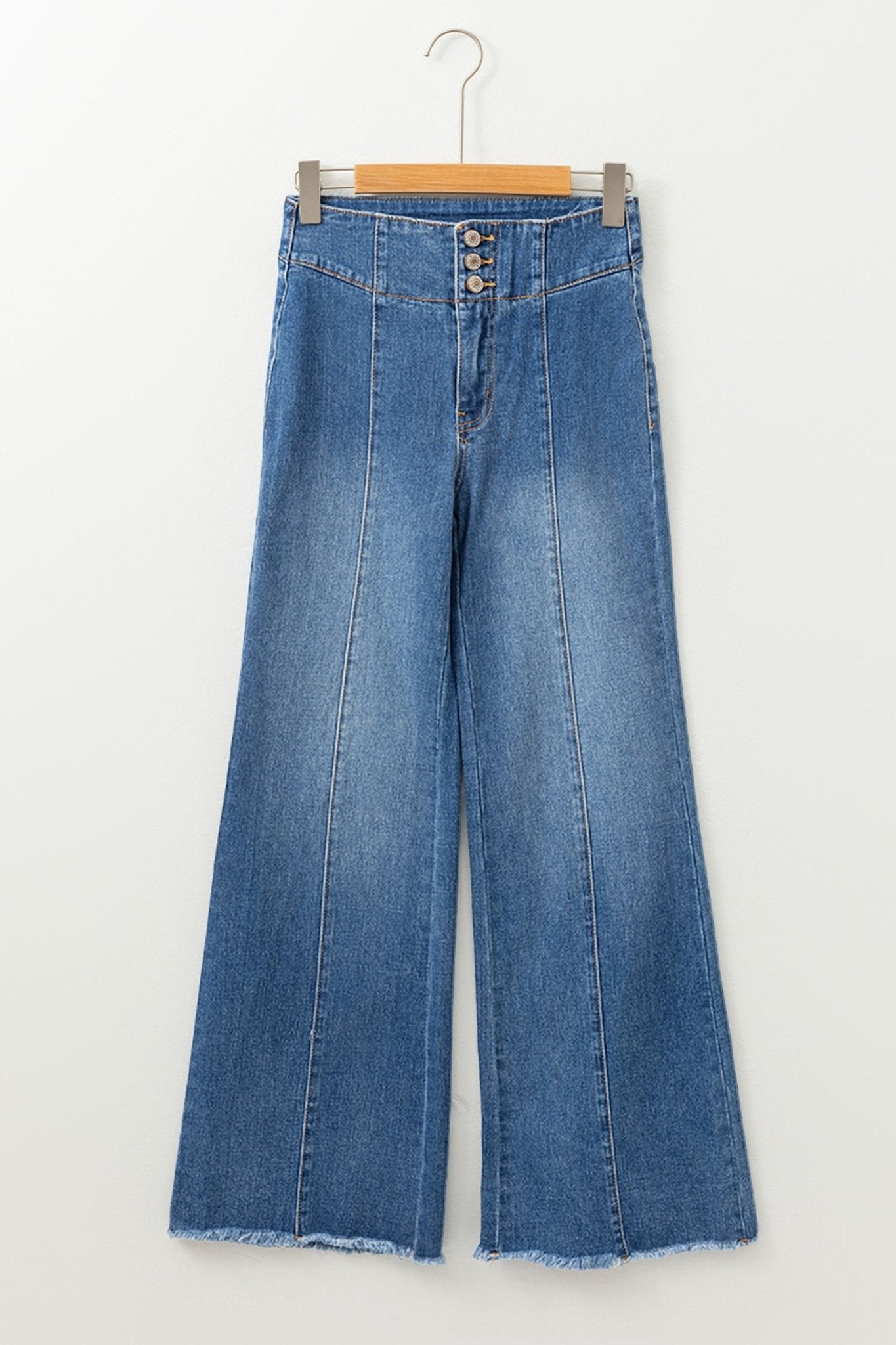 Jaylani Raw Hem Flare Jeans - Hello Beautiful BoutiqueJeansThreaded Pear