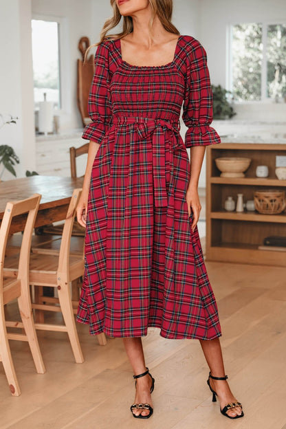 Jazmin Waist Flared Midi Dress - Hello Beautiful BoutiqueMidi DressesThreaded Pear