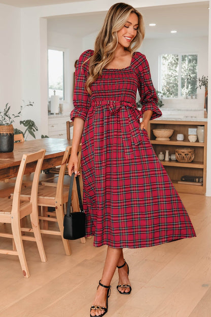 Jazmin Waist Flared Midi Dress - Hello Beautiful BoutiqueMidi DressesThreaded Pear