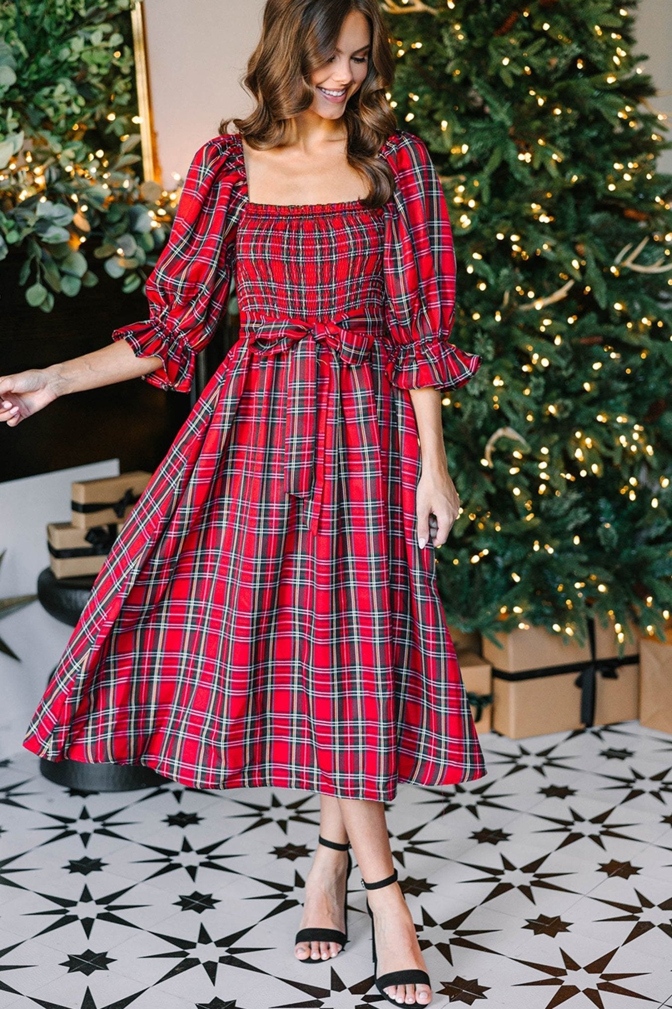 Jazmin Waist Flared Midi Dress - Hello Beautiful BoutiqueMidi DressesThreaded Pear