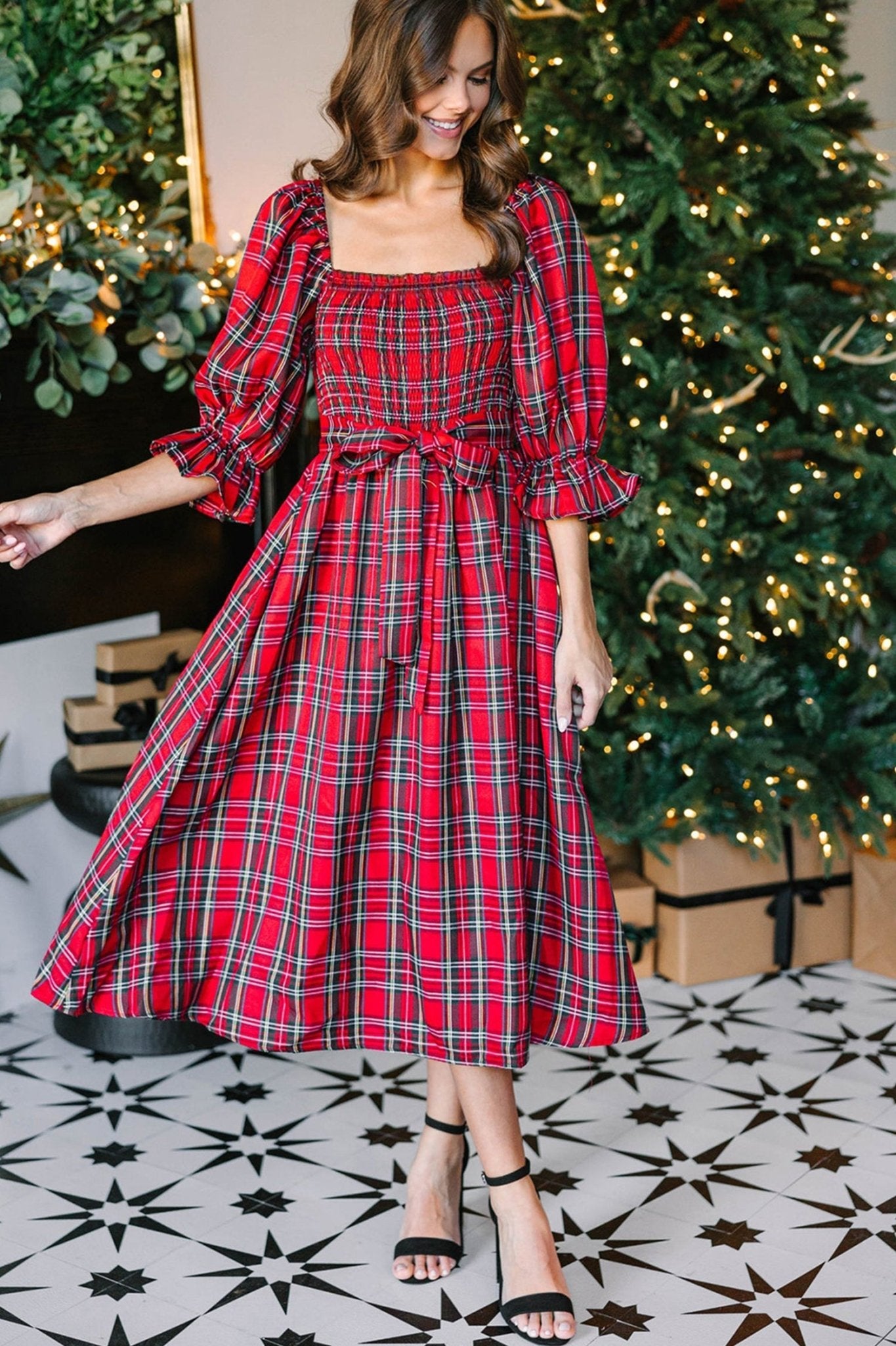 Jazmin Waist Flared Midi Dress - Hello Beautiful BoutiqueMidi DressesThreaded Pear