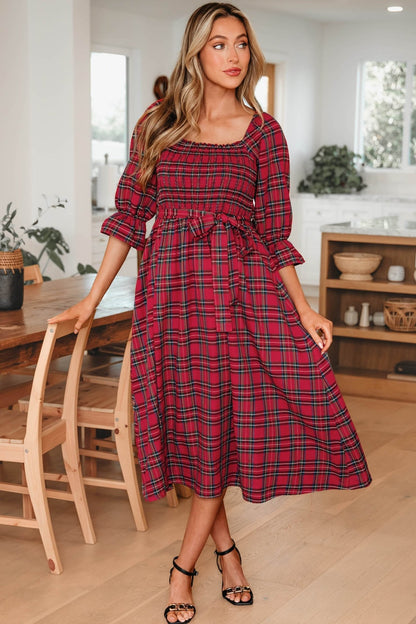 Jazmin Waist Flared Midi Dress - Hello Beautiful BoutiqueMidi DressesThreaded Pear