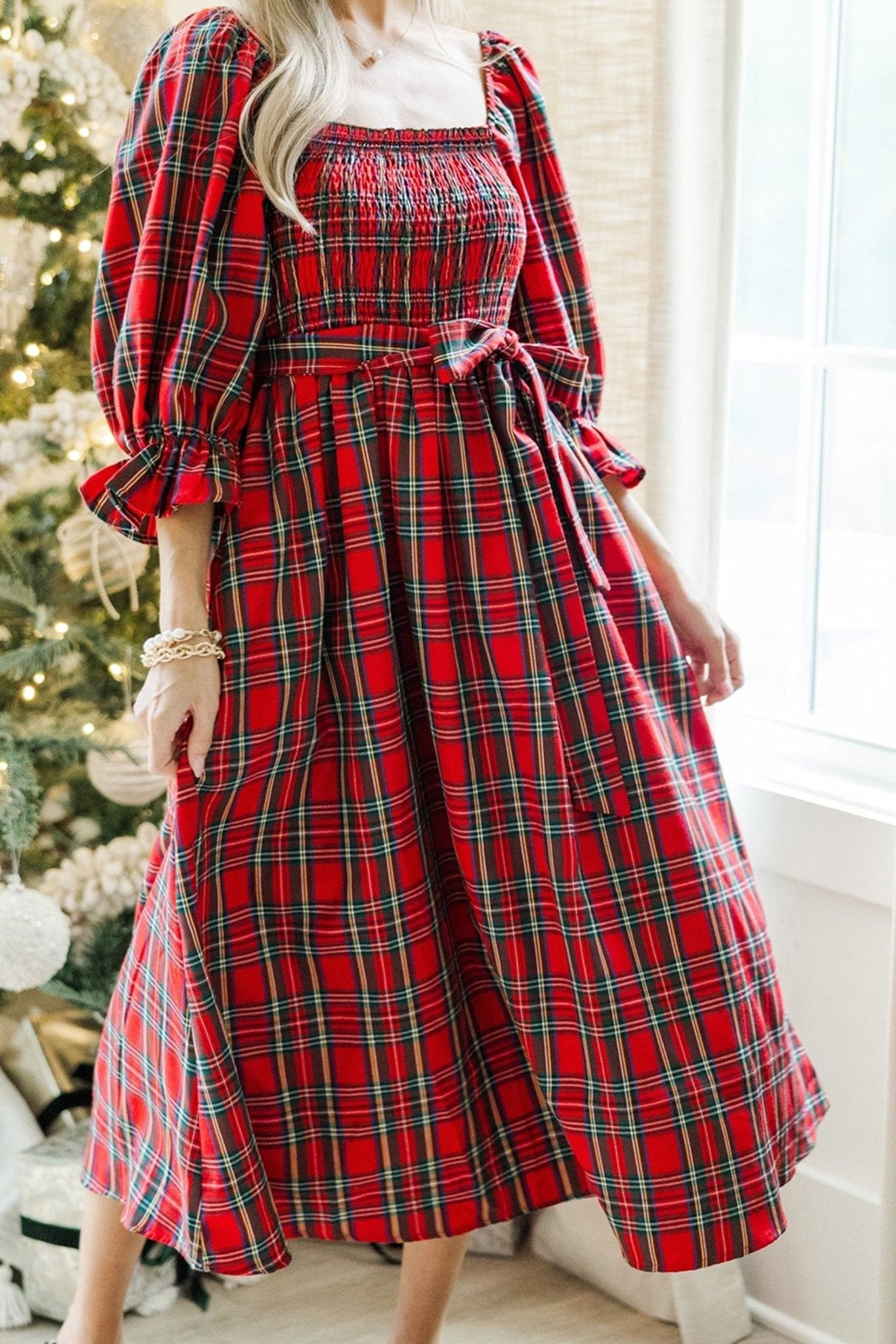 Jazmin Waist Flared Midi Dress - Hello Beautiful BoutiqueMidi DressesThreaded Pear