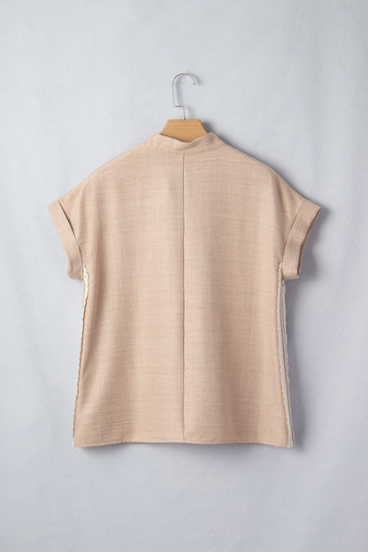 Jessica Rolled Short Sleeve Blouse - Hello Beautiful BoutiqueBlouses & ShirtsThreaded Pear