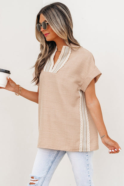 Jessica Rolled Short Sleeve Blouse - Hello Beautiful BoutiqueBlouses & ShirtsThreaded Pear