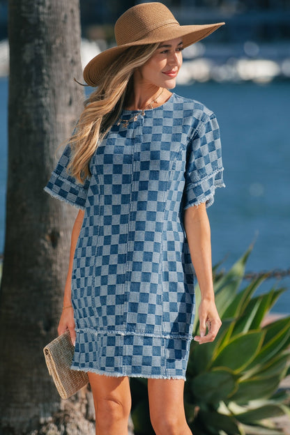 Jessie Hem Checkered Mini Dress - Hello Beautiful BoutiqueMini DressesThreaded Pear