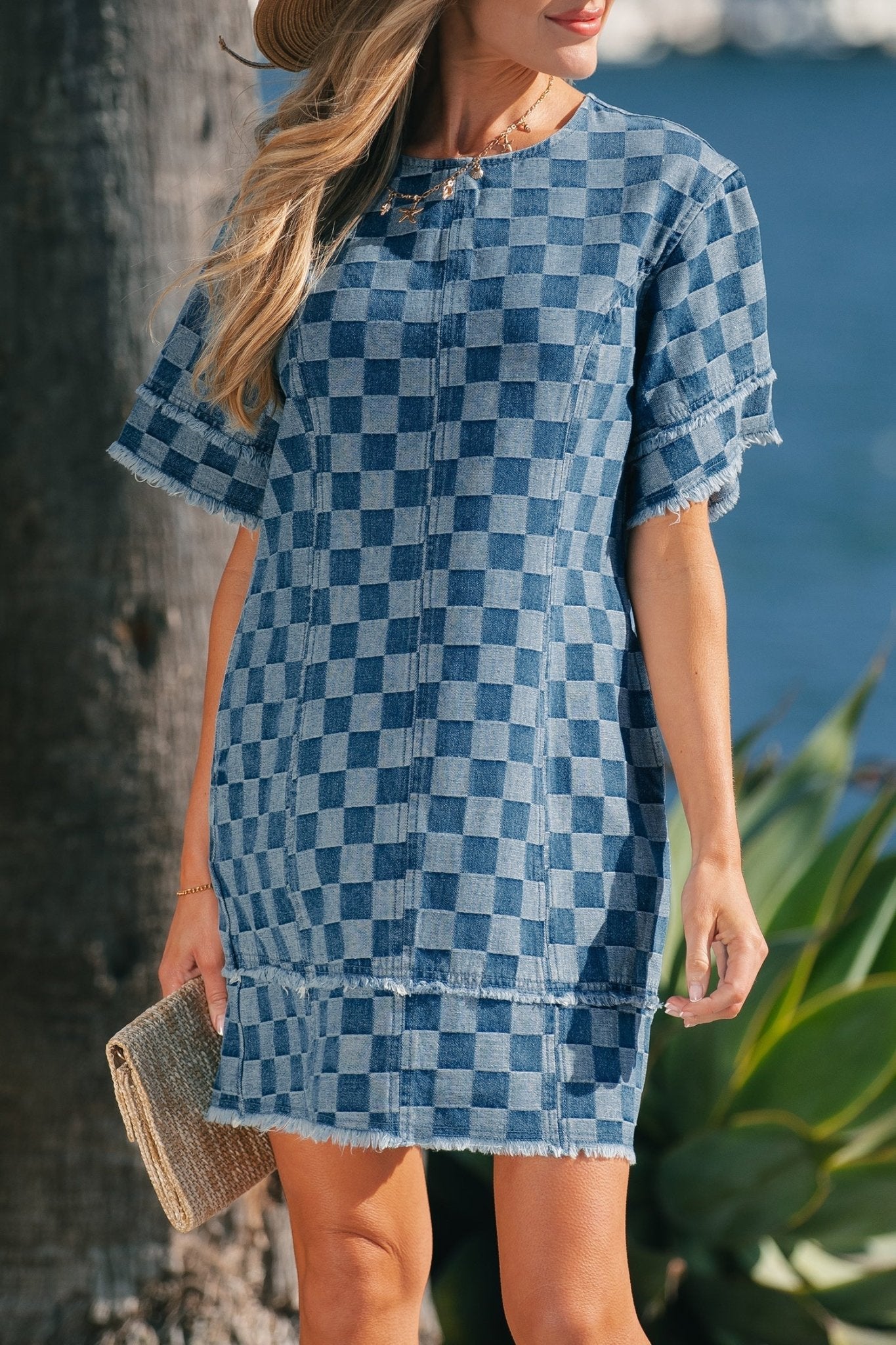 Jessie Hem Checkered Mini Dress - Hello Beautiful BoutiqueMini DressesThreaded Pear