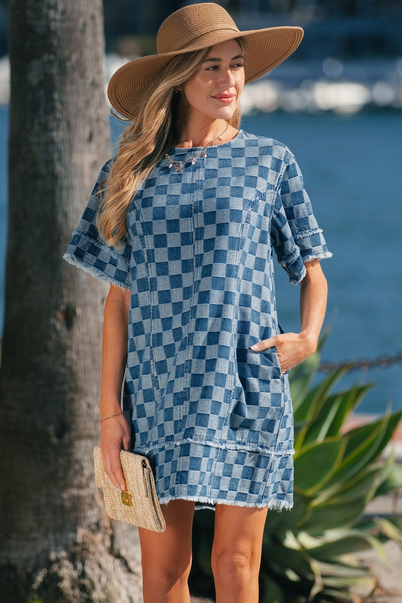 Jessie Hem Checkered Mini Dress - Hello Beautiful BoutiqueMini DressesThreaded Pear