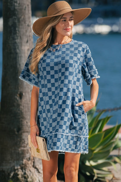 Jessie Hem Checkered Mini Dress - Hello Beautiful BoutiqueMini DressesThreaded Pear