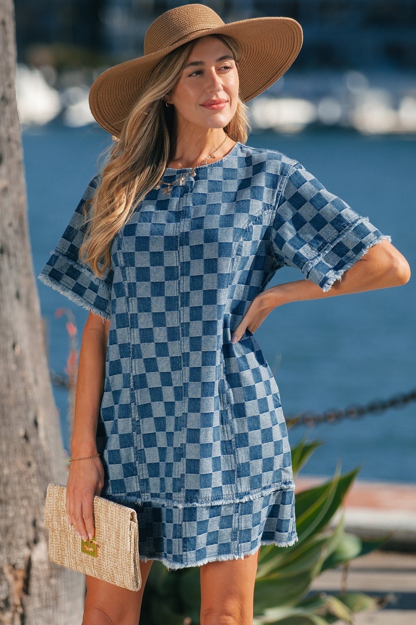 Jessie Hem Checkered Mini Dress - Hello Beautiful BoutiqueMini DressesThreaded Pear