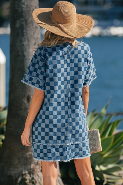 Jessie Hem Checkered Mini Dress - Hello Beautiful BoutiqueMini DressesThreaded Pear