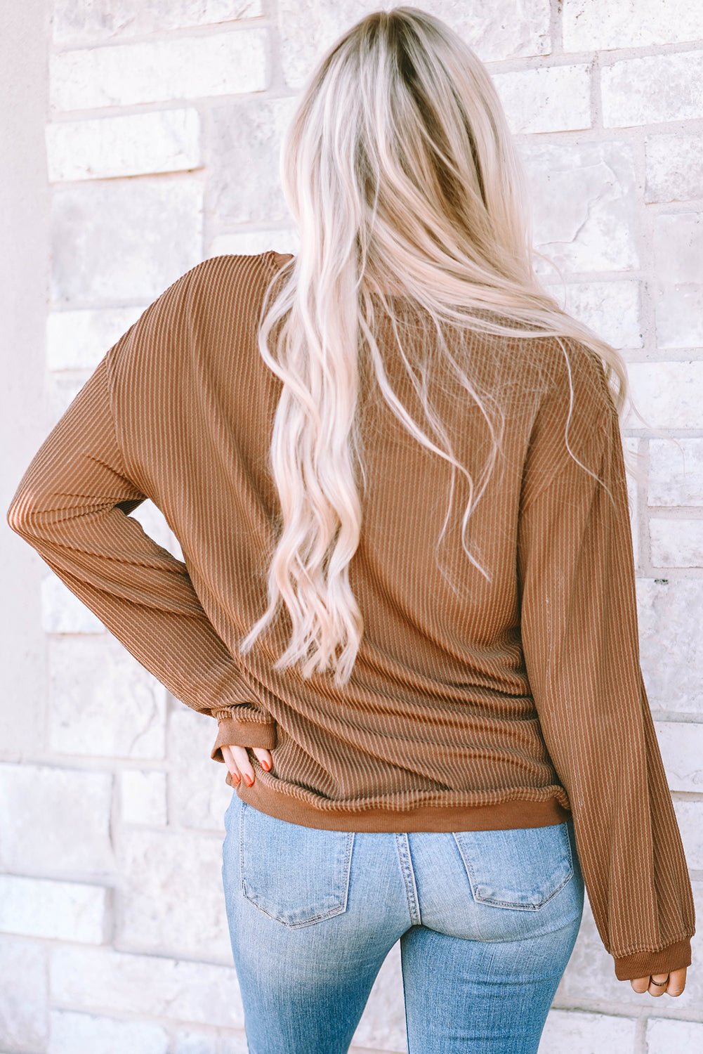 Jessiette Loved Print Corduroy Sweatshirt - Hello Beautiful BoutiqueSweatshirts & HoodiesThreaded Pear