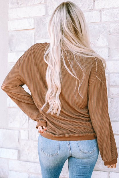 Jessiette Loved Print Corduroy Sweatshirt - Hello Beautiful BoutiqueSweatshirts & HoodiesThreaded Pear