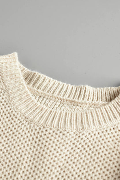 Jianna Netted Texture Pullover Sweater - Hello Beautiful BoutiqueSweatersThreaded Pear
