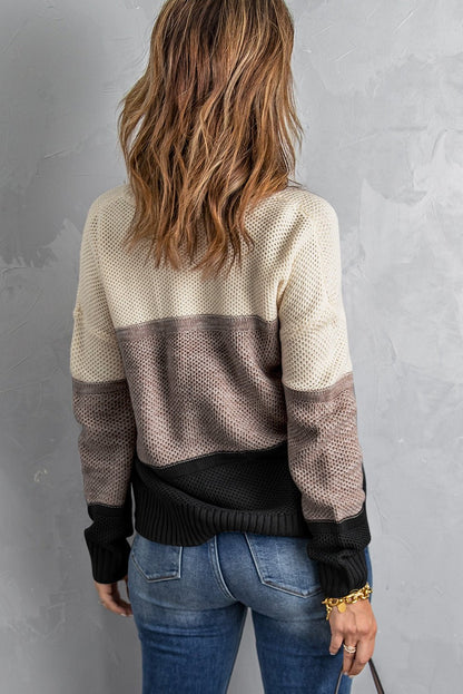 Jianna Netted Texture Pullover Sweater - Hello Beautiful BoutiqueSweatersThreaded Pear