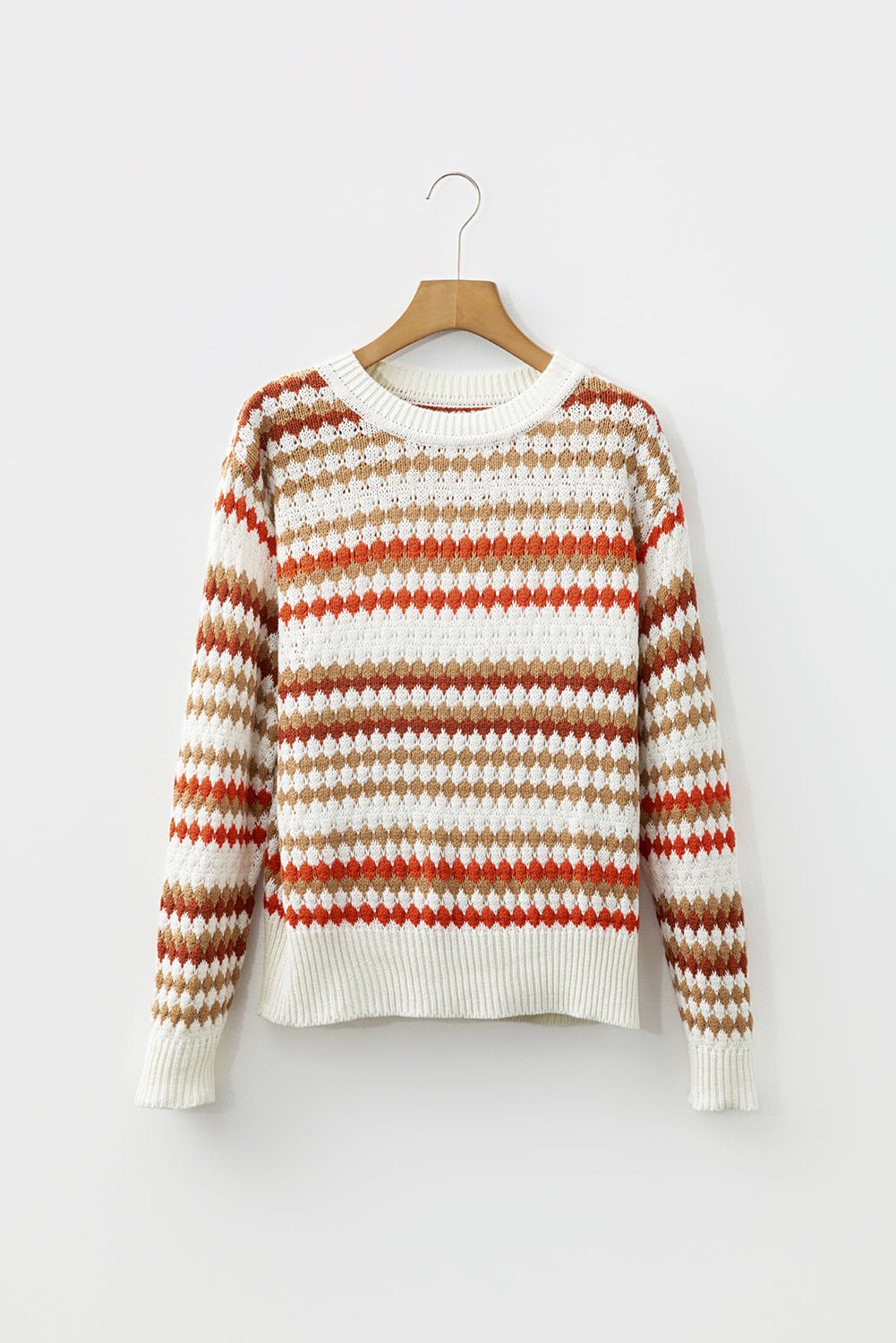 Jimena Patterned Drop Shoulder Sweater - Hello Beautiful BoutiqueSweatersThreaded Pear