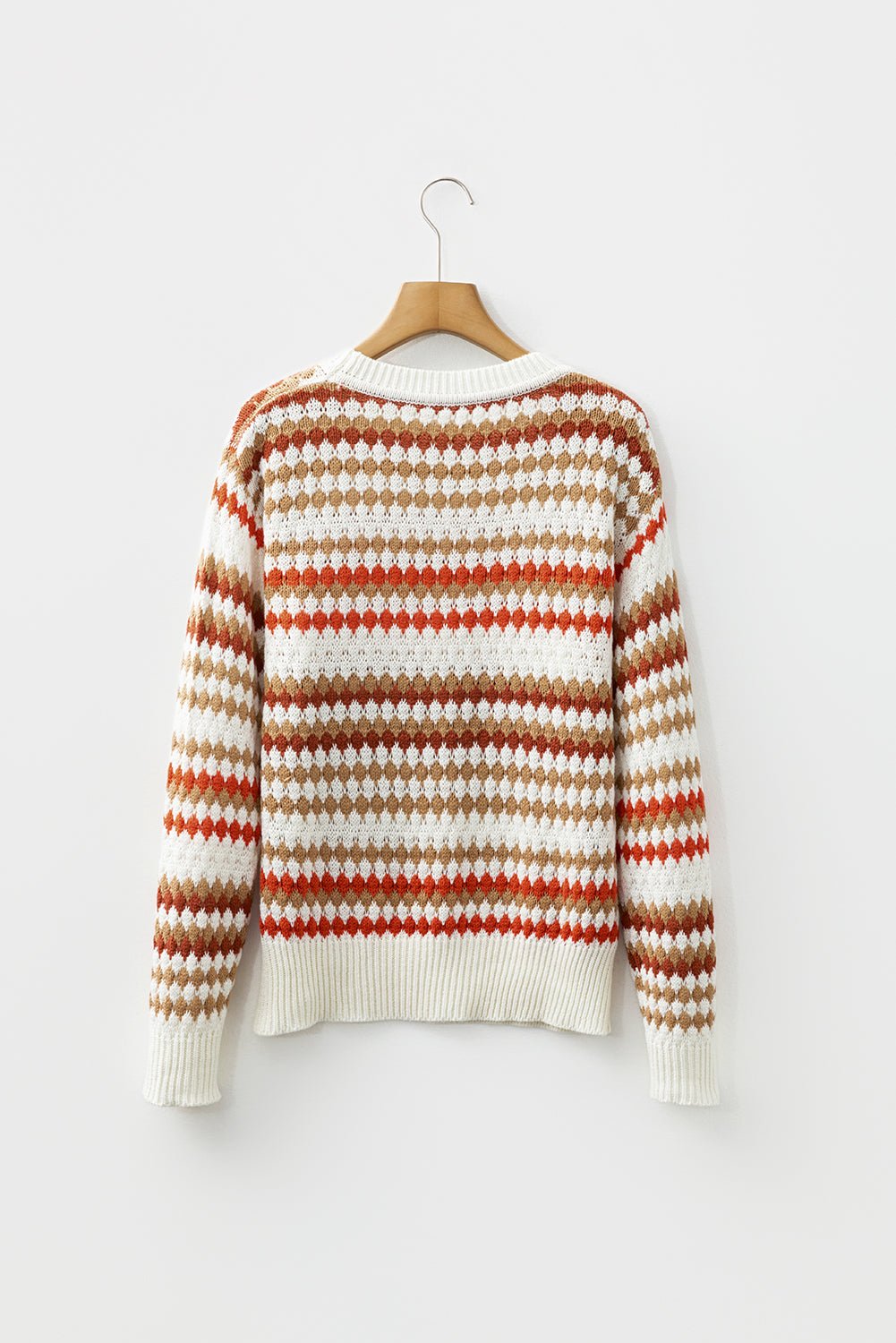 Jimena Patterned Drop Shoulder Sweater - Hello Beautiful BoutiqueSweatersThreaded Pear
