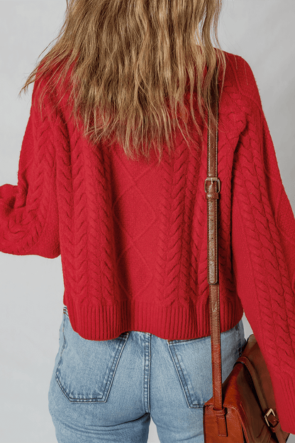 Joanna Cable Knit Baggy Sweater - Hello Beautiful BoutiqueSweatersThreaded Pear