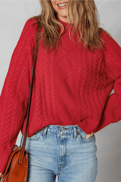 Joanna Cable Knit Baggy Sweater - Hello Beautiful BoutiqueSweatersThreaded Pear