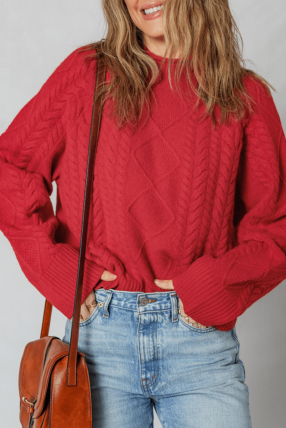 Joanna Cable Knit Baggy Sweater - Hello Beautiful BoutiqueSweatersThreaded Pear