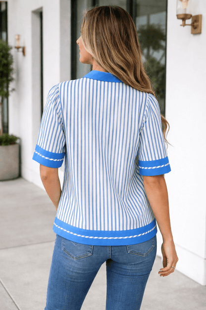 Joanna Detail Short Sleeve Blouse - Hello Beautiful BoutiqueBlouses & ShirtsThreaded Pear