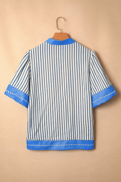 Joanna Detail Short Sleeve Blouse - Hello Beautiful BoutiqueBlouses & ShirtsThreaded Pear