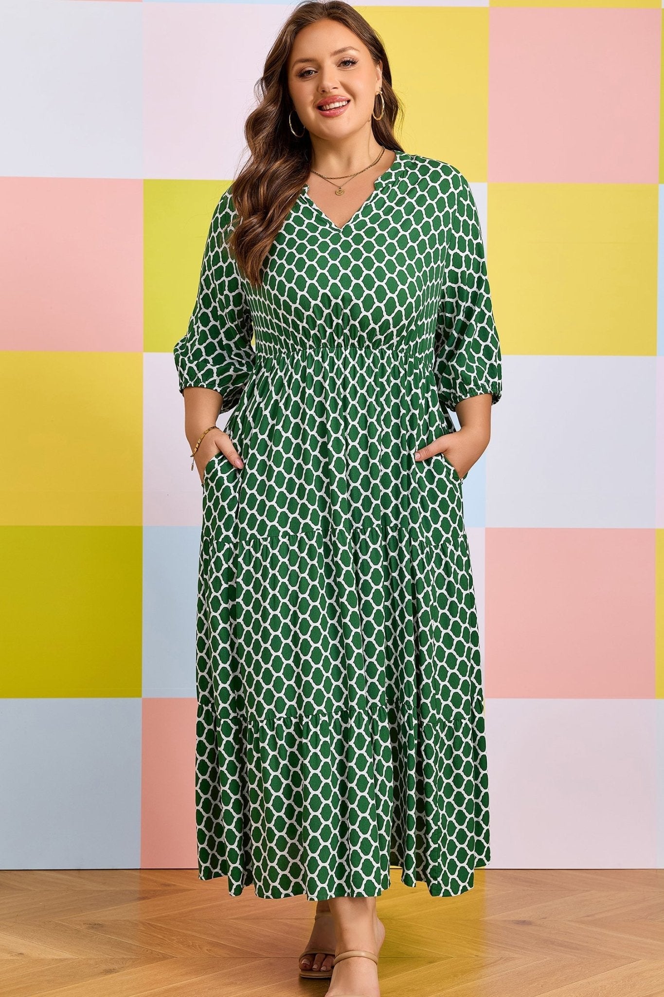 Johanna Ruffle Hem Casual PLUS Dress - Hello Beautiful BoutiquePlus Size Maxi DressesThreaded Pear