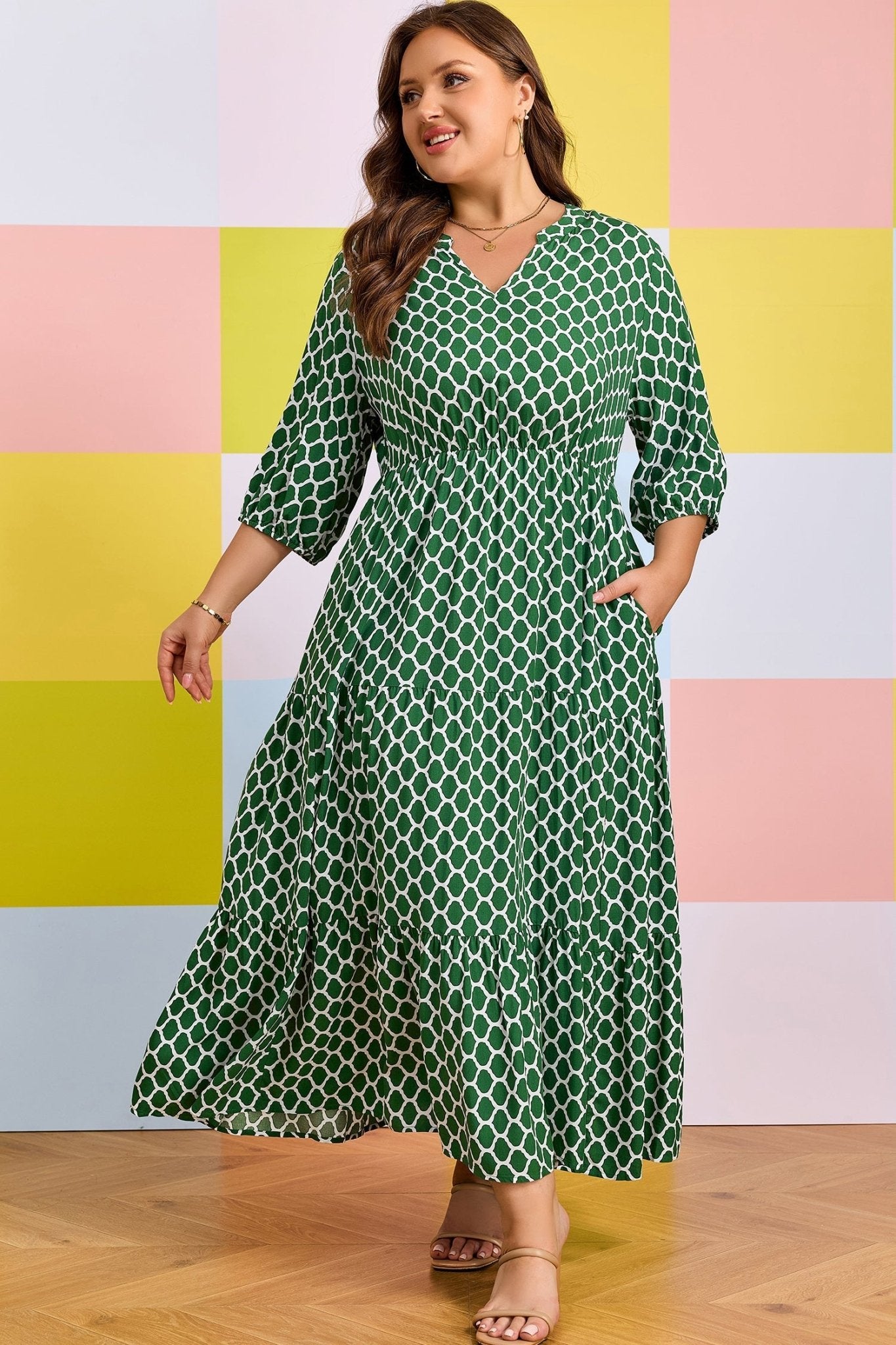 Johanna Ruffle Hem Casual PLUS Dress - Hello Beautiful BoutiquePlus Size Maxi DressesThreaded Pear
