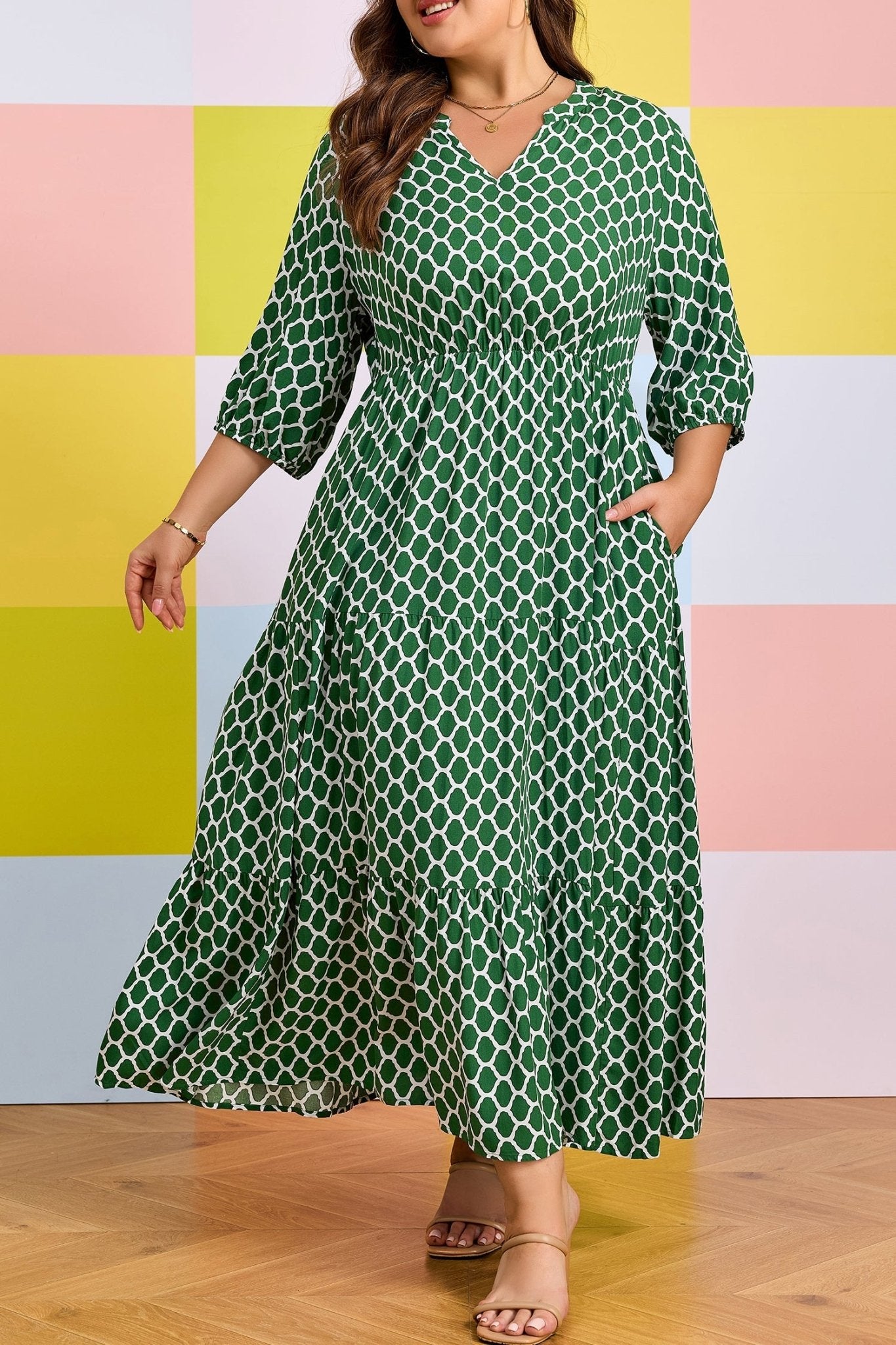 Johanna Ruffle Hem Casual PLUS Dress - Hello Beautiful BoutiquePlus Size Maxi DressesThreaded Pear
