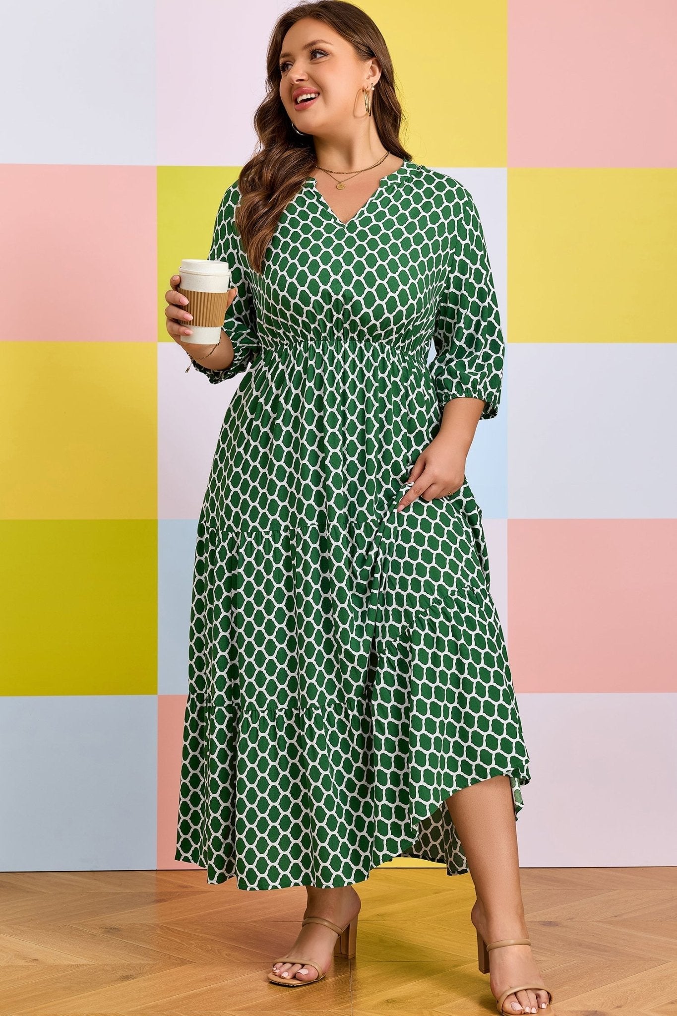 Johanna Ruffle Hem Casual PLUS Dress - Hello Beautiful BoutiquePlus Size Maxi DressesThreaded Pear