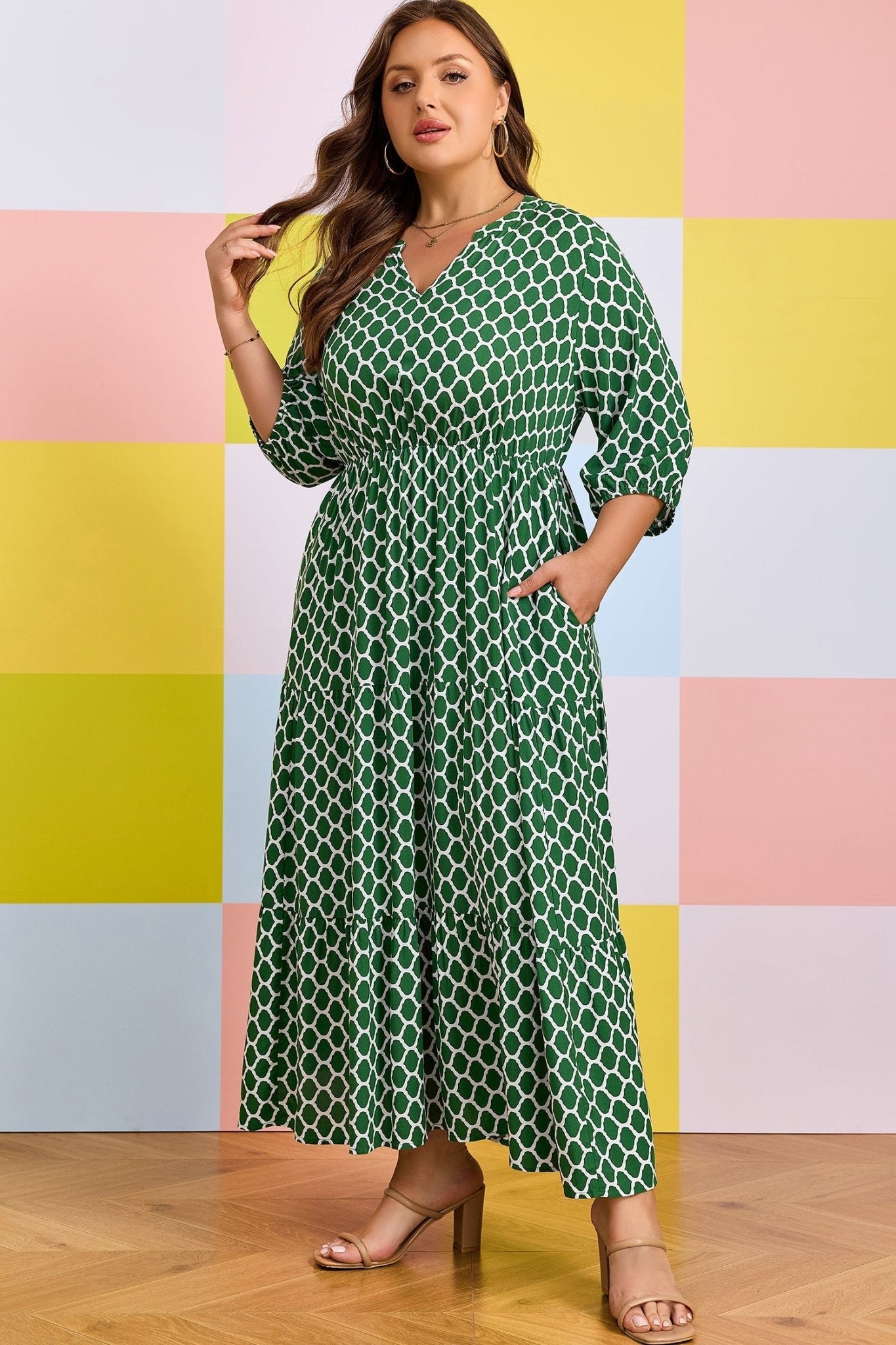 Johanna Ruffle Hem Casual PLUS Dress - Hello Beautiful BoutiquePlus Size Maxi DressesThreaded Pear