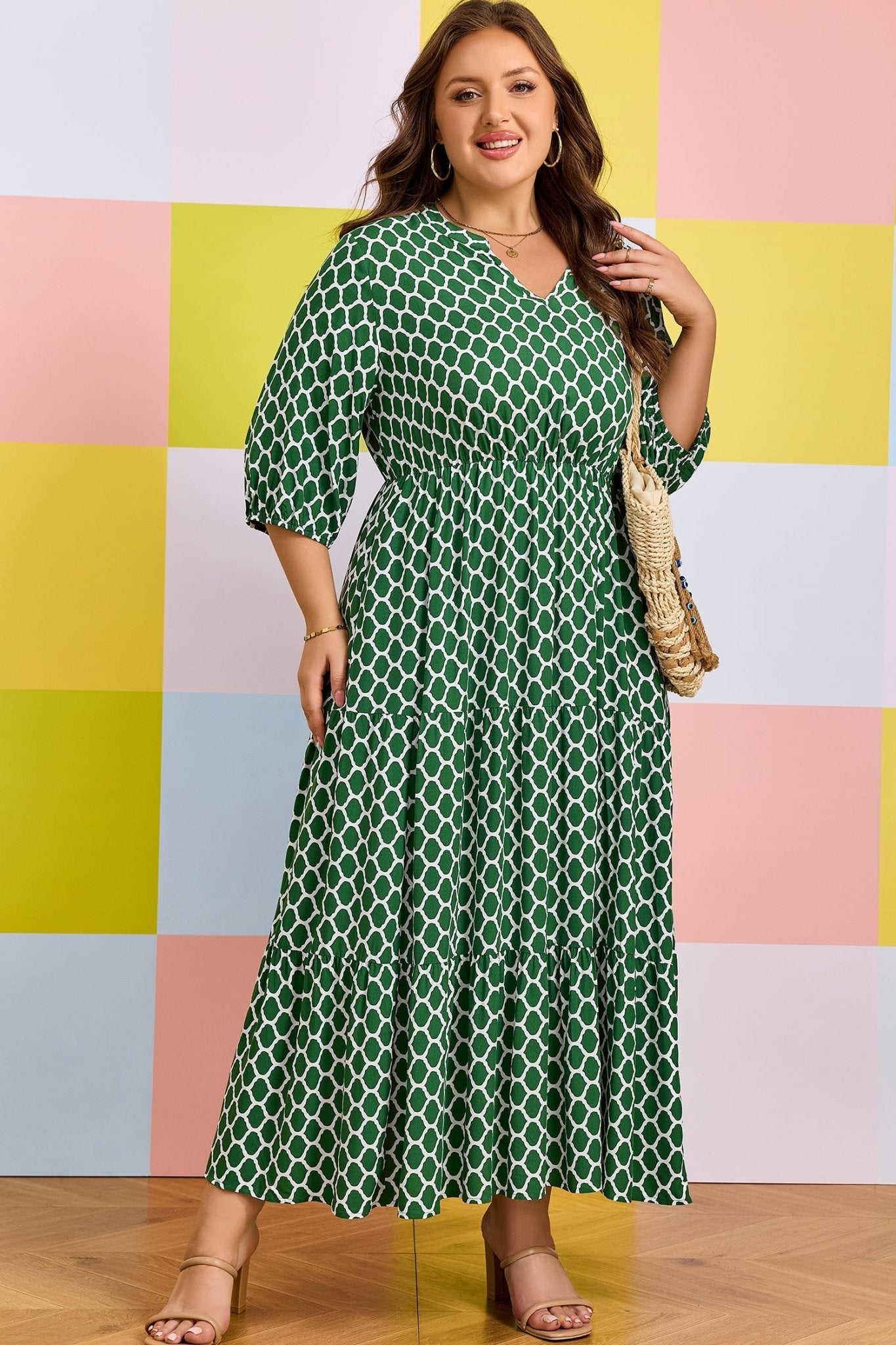 Johanna Ruffle Hem Casual PLUS Dress - Hello Beautiful BoutiquePlus Size Maxi DressesThreaded Pear