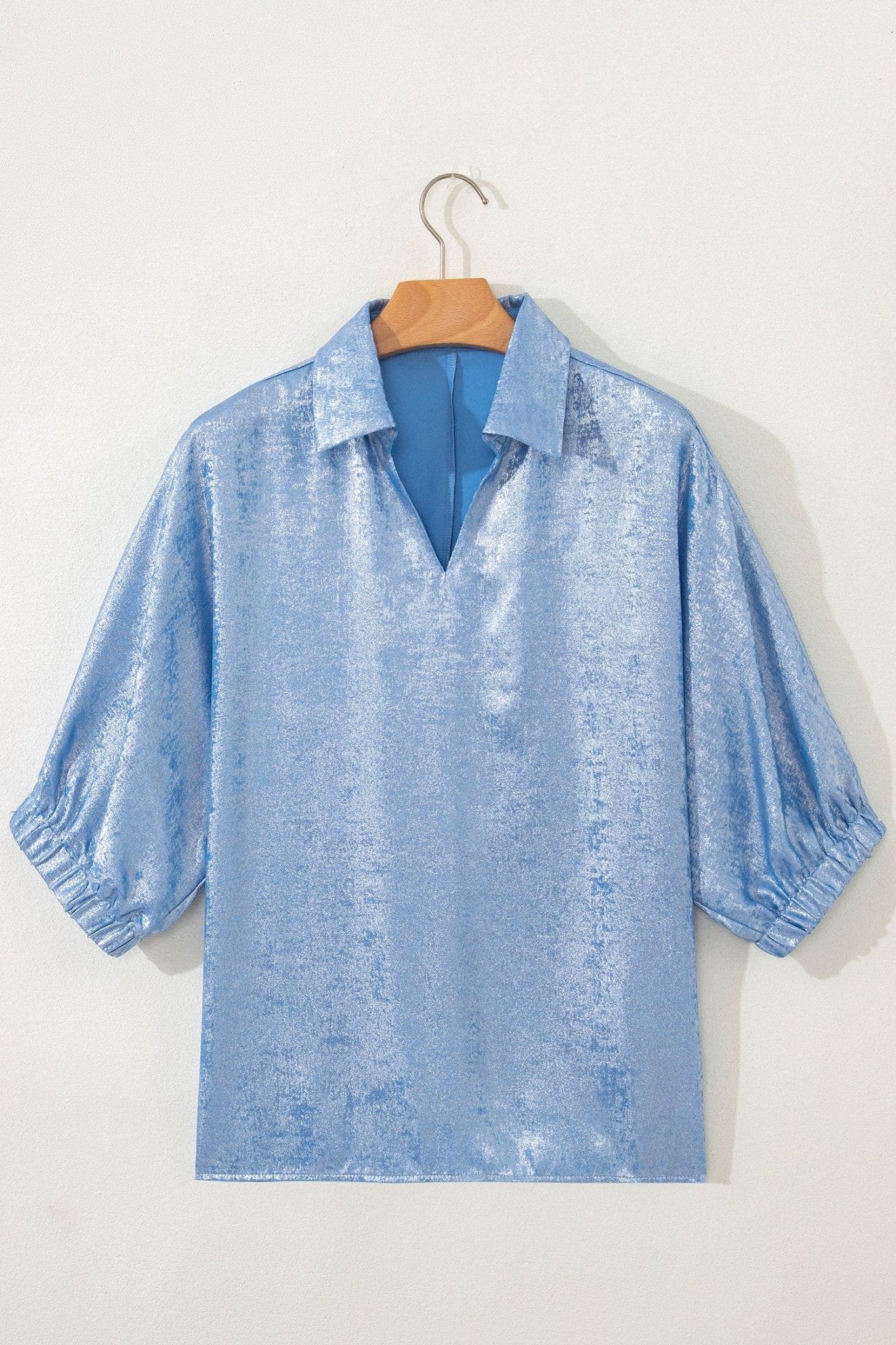 Jolene Half Sleeve Metallic Top - Hello Beautiful BoutiqueBlouses & ShirtsThreaded Pear
