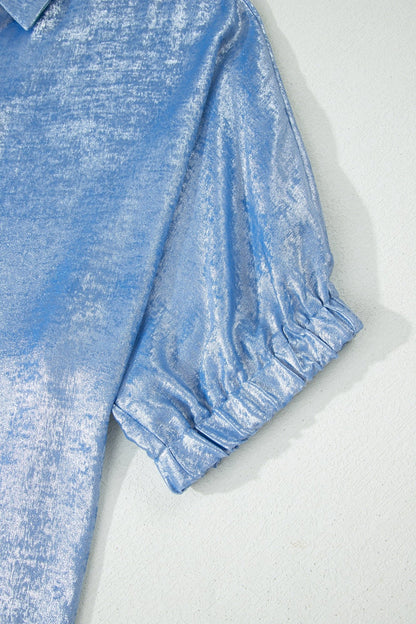 Jolene Half Sleeve Metallic Top - Hello Beautiful BoutiqueBlouses & ShirtsThreaded Pear