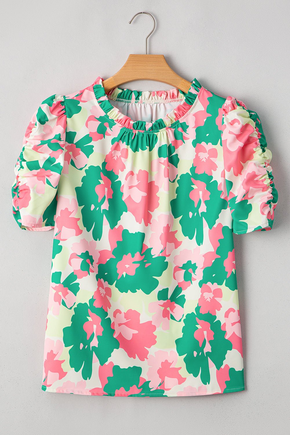 Jolene Ruched Short Sleeve Blouse - Hello Beautiful BoutiqueBlouses & ShirtsThreaded Pear