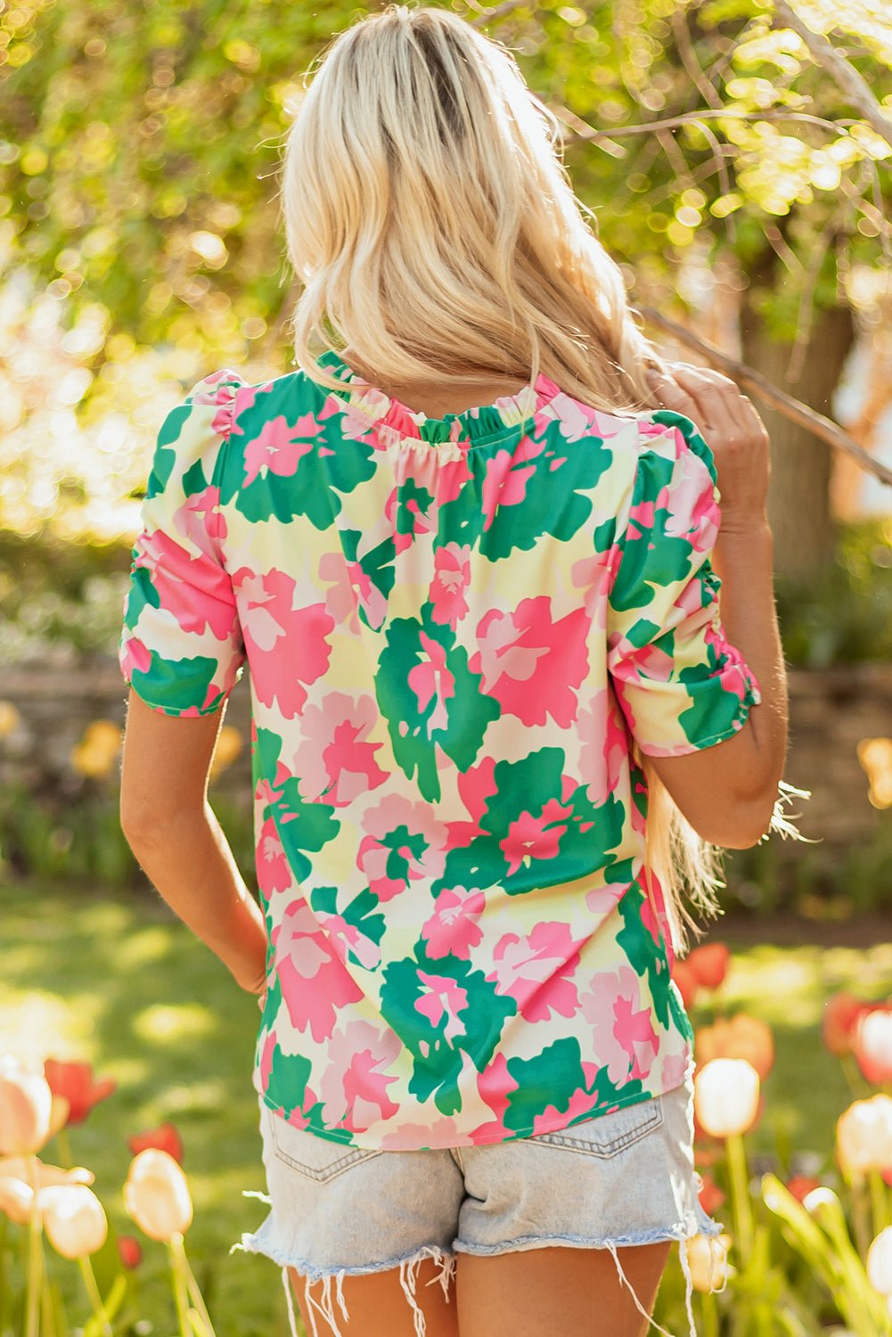 Jolene Ruched Short Sleeve Blouse - Hello Beautiful BoutiqueBlouses & ShirtsThreaded Pear